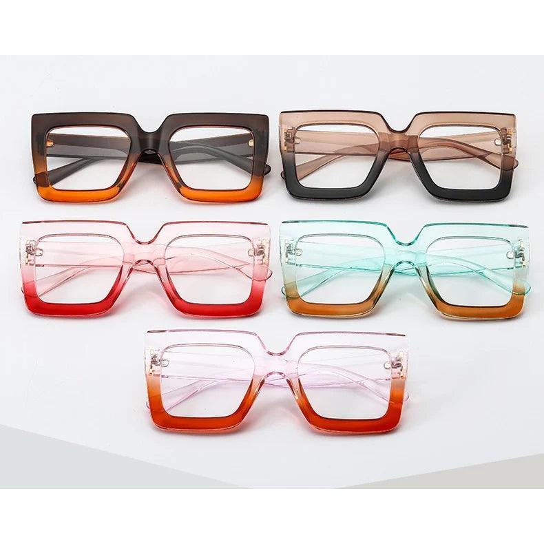 Chic Oversized Square Lens Computer Glasses with Blue Light Protection - Lucid Fantasy 