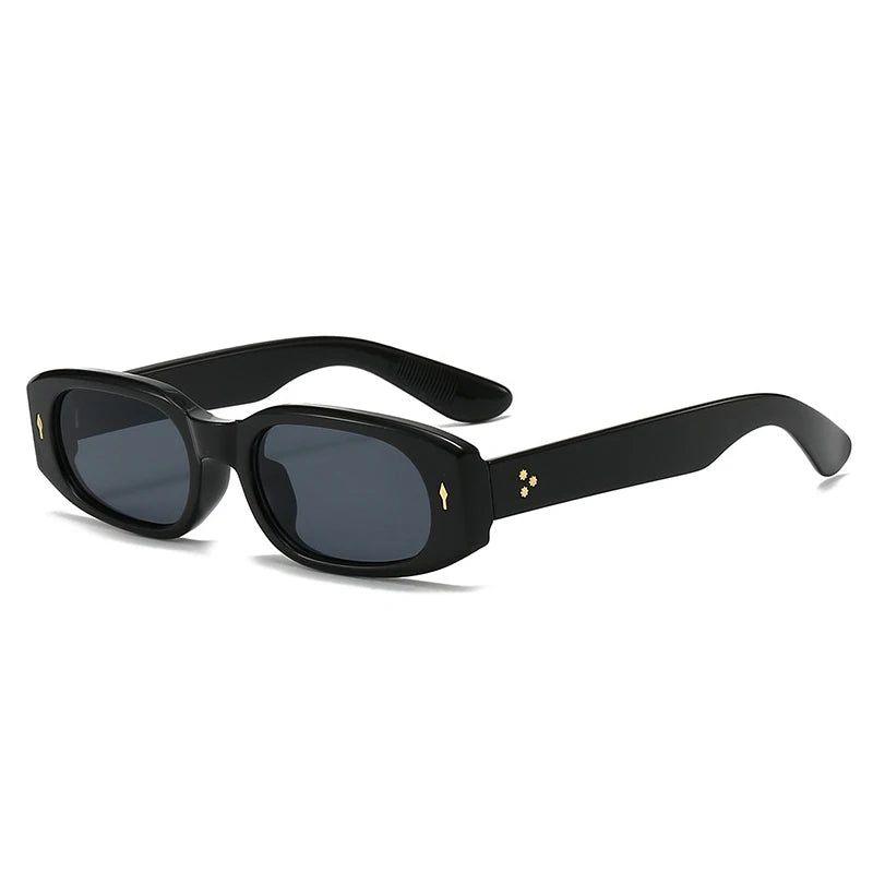 Chic Retro Candy Color Rectangle Sunglasses with UV400 Protection and Stylish Rivet Accents - Lucid Fantasy 