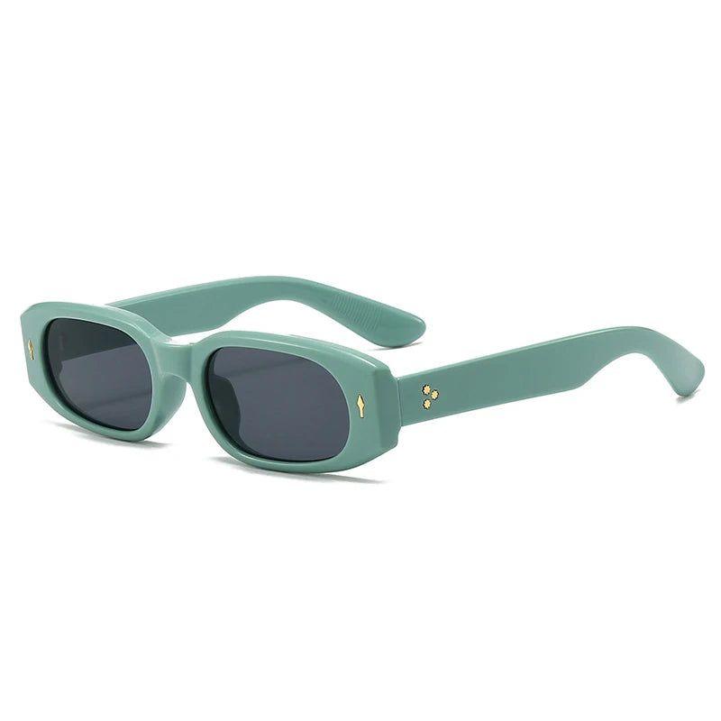 Chic Retro Candy Color Rectangle Sunglasses with UV400 Protection and Stylish Rivet Accents - Lucid Fantasy 