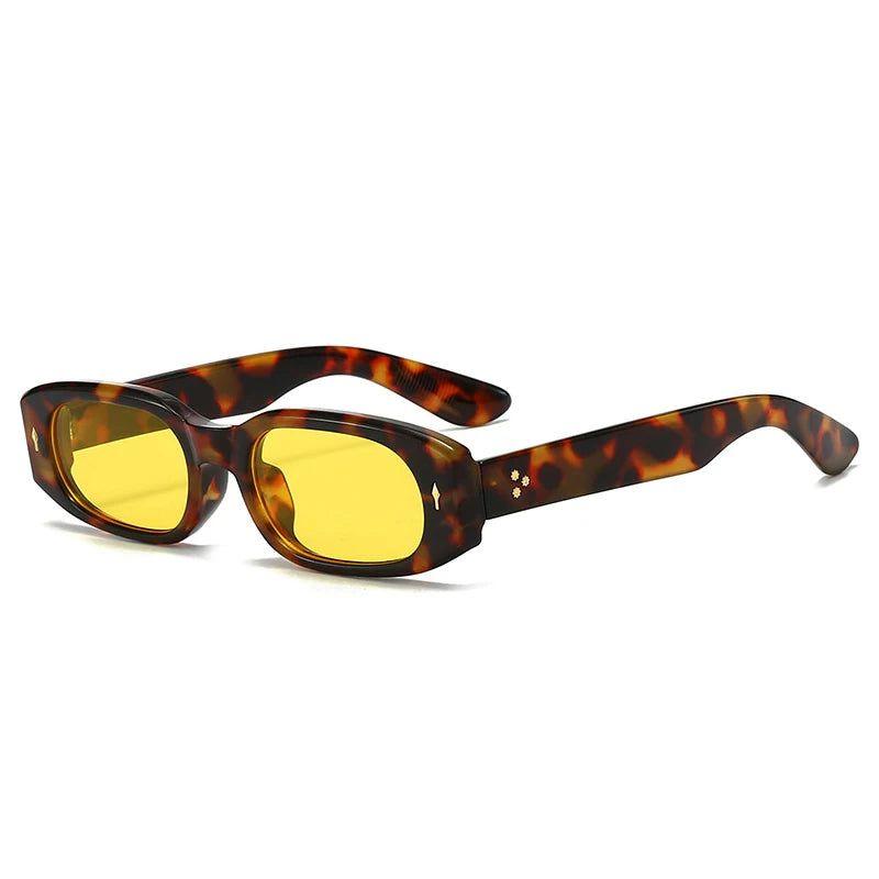 Chic Retro Candy Color Rectangle Sunglasses with UV400 Protection and Stylish Rivet Accents - Lucid Fantasy 