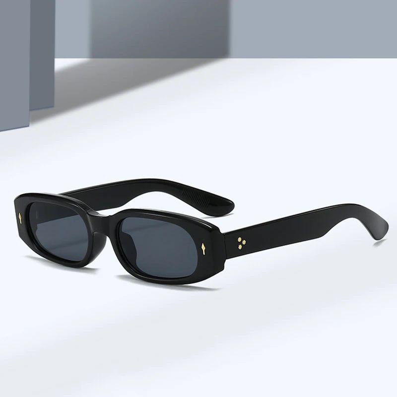 Chic Retro Candy Color Rectangle Sunglasses with UV400 Protection and Stylish Rivet Accents - Lucid Fantasy 