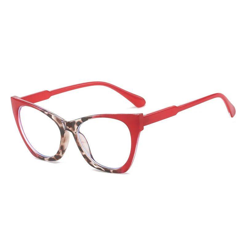 Chic Retro Cat Eye Anti-Blue Light Glasses with Clear Lenses and Stylish Contrast Frame - Lucid Fantasy 