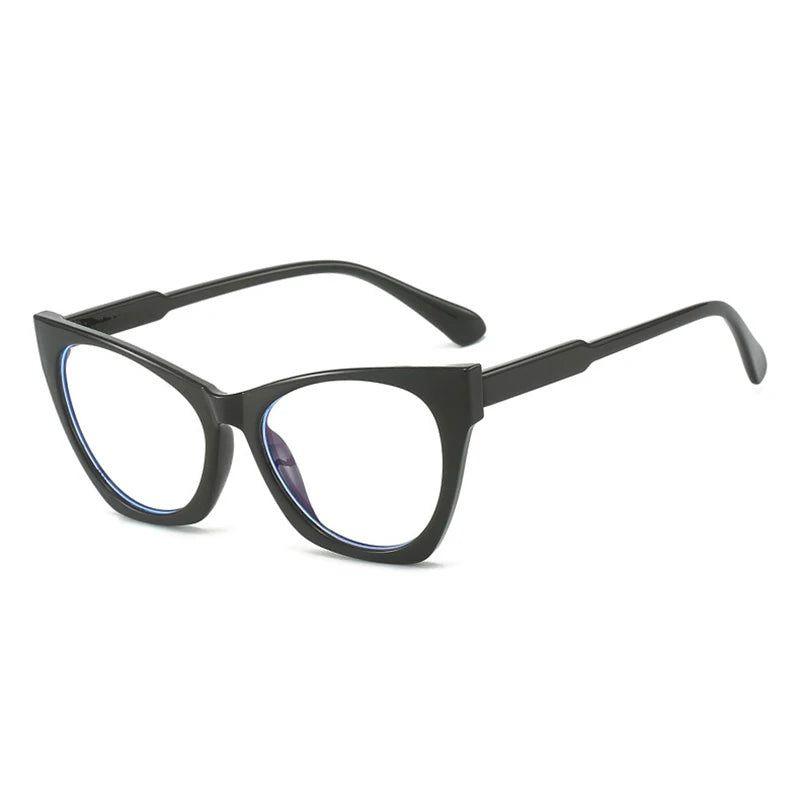 Chic Retro Cat Eye Anti-Blue Light Glasses with Clear Lenses and Stylish Contrast Frame - Lucid Fantasy 