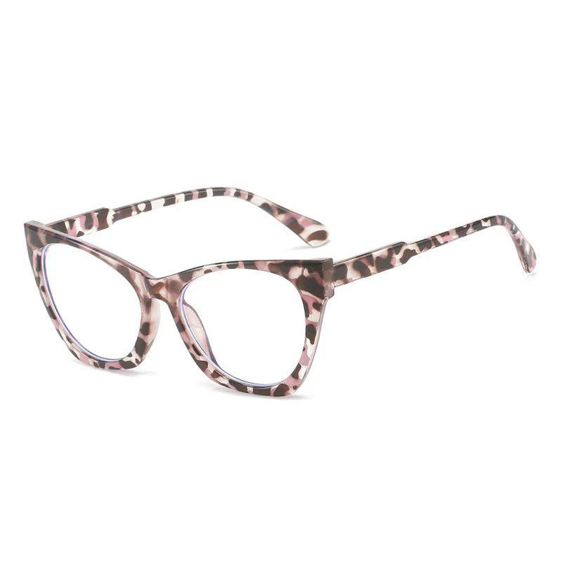 Chic Retro Cat Eye Anti-Blue Light Glasses with Clear Lenses and Stylish Contrast Frame - Lucid Fantasy 