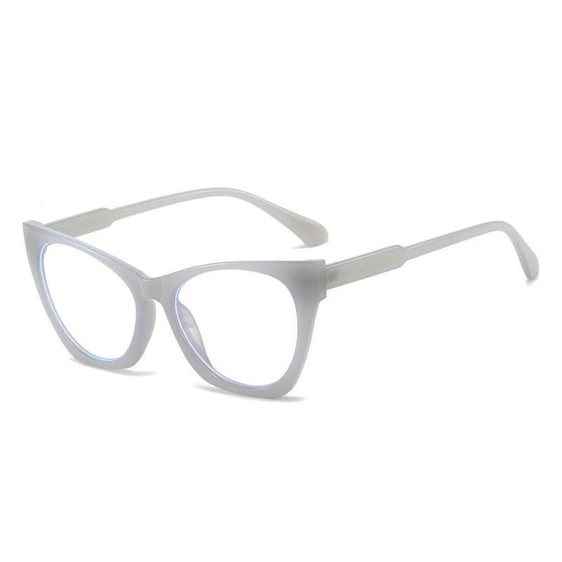 Chic Retro Cat Eye Anti-Blue Light Glasses with Clear Lenses and Stylish Contrast Frame - Lucid Fantasy 