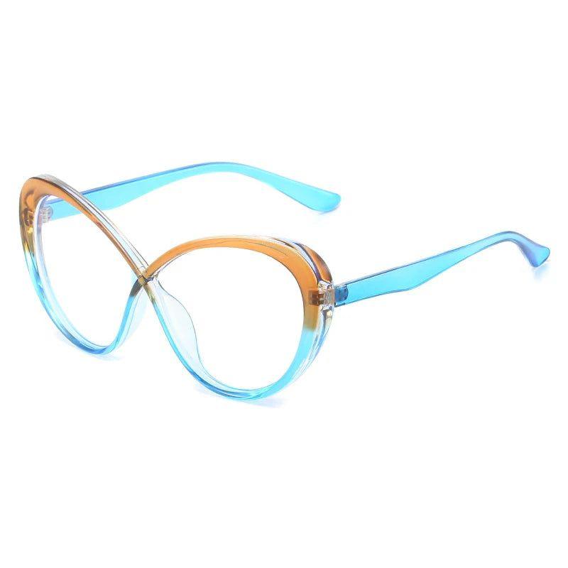 Chic Retro Cat Eye Anti-Blue Light Glasses with Two-Tone Optical Frame - Lucid Fantasy 