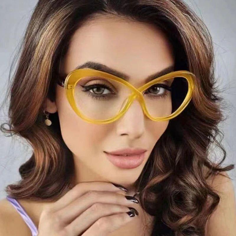 Chic Retro Cat Eye Anti-Blue Light Glasses with Two-Tone Optical Frame - Lucid Fantasy 