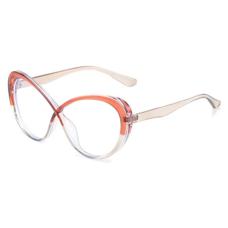 Chic Retro Cat Eye Anti-Blue Light Glasses with Two-Tone Optical Frame - Lucid Fantasy 