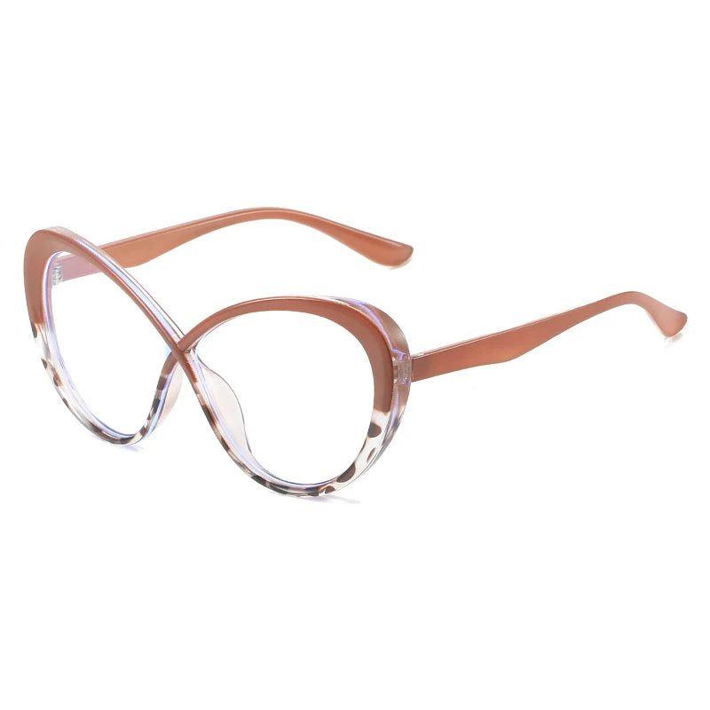 Chic Retro Cat Eye Anti-Blue Light Glasses with Two-Tone Optical Frame - Lucid Fantasy 