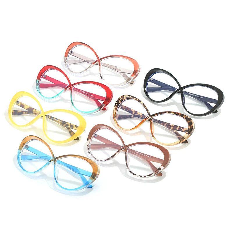 Chic Retro Cat Eye Anti-Blue Light Glasses with Two-Tone Optical Frame - Lucid Fantasy 