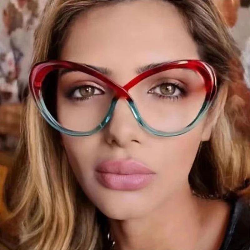 Chic Retro Cat Eye Anti-Blue Light Glasses with Two-Tone Optical Frame - Lucid Fantasy 