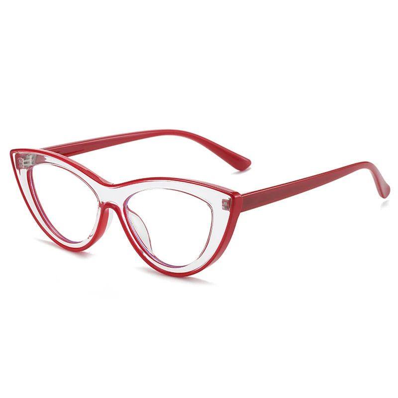 Chic Retro Cat Eye Glasses with Anti-Blue Light Lenses - Stylish Contrast Color Frame - Lucid Fantasy 