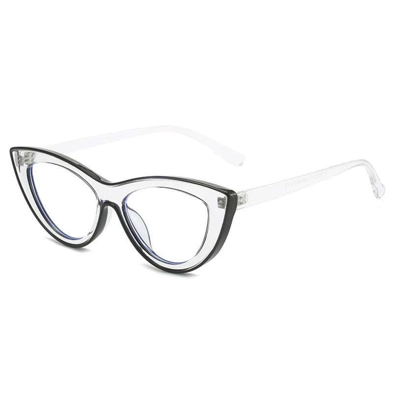 Chic Retro Cat Eye Glasses with Anti-Blue Light Lenses - Stylish Contrast Color Frame - Lucid Fantasy 