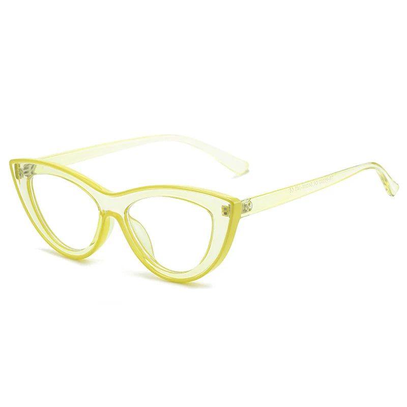 Chic Retro Cat Eye Glasses with Anti-Blue Light Lenses - Stylish Contrast Color Frame - Lucid Fantasy 