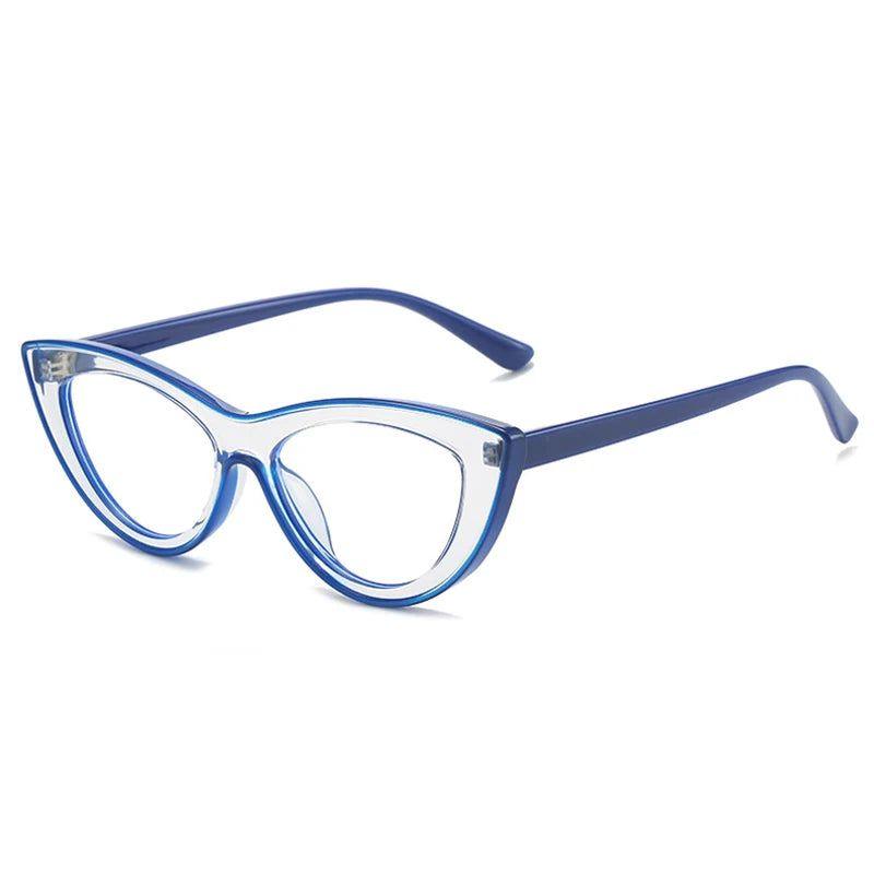 Chic Retro Cat Eye Glasses with Anti-Blue Light Lenses - Stylish Contrast Color Frame - Lucid Fantasy 