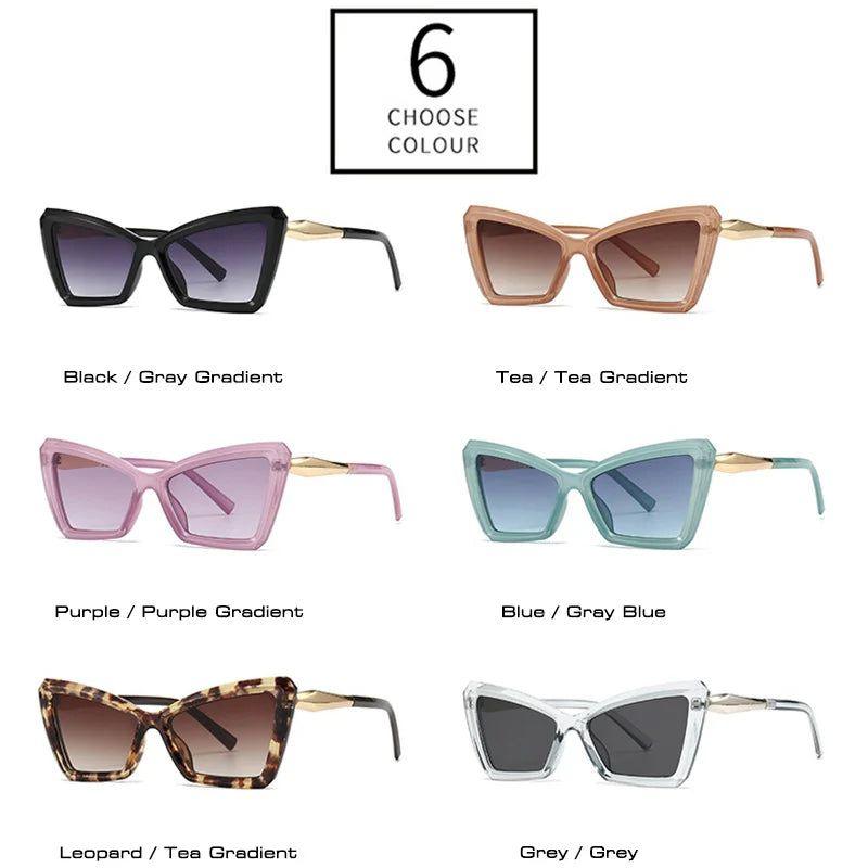 Chic Retro Cat Eye Gradient Sunglasses with UV400 Protection - Lucid Fantasy 