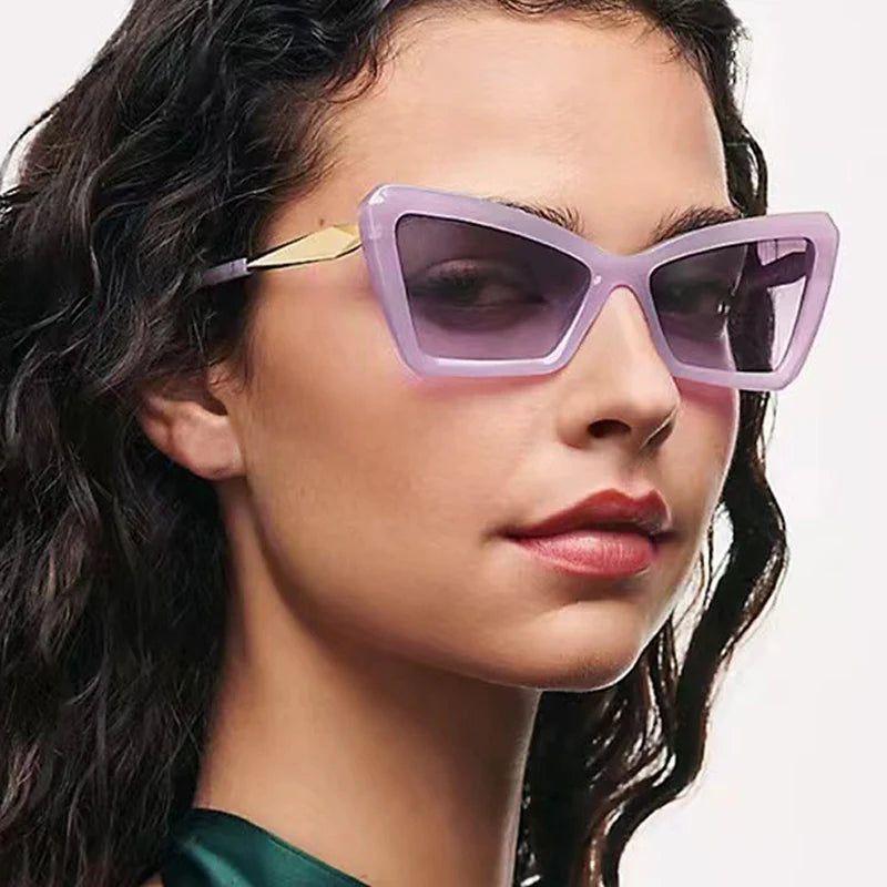 Chic Retro Cat Eye Gradient Sunglasses with UV400 Protection - Lucid Fantasy 