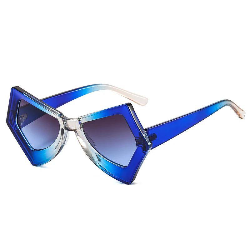 Chic Retro Cat Eye Sunglasses with Double Color Frame and Colorful Gradient UV400 Protection - Lucid Fantasy 