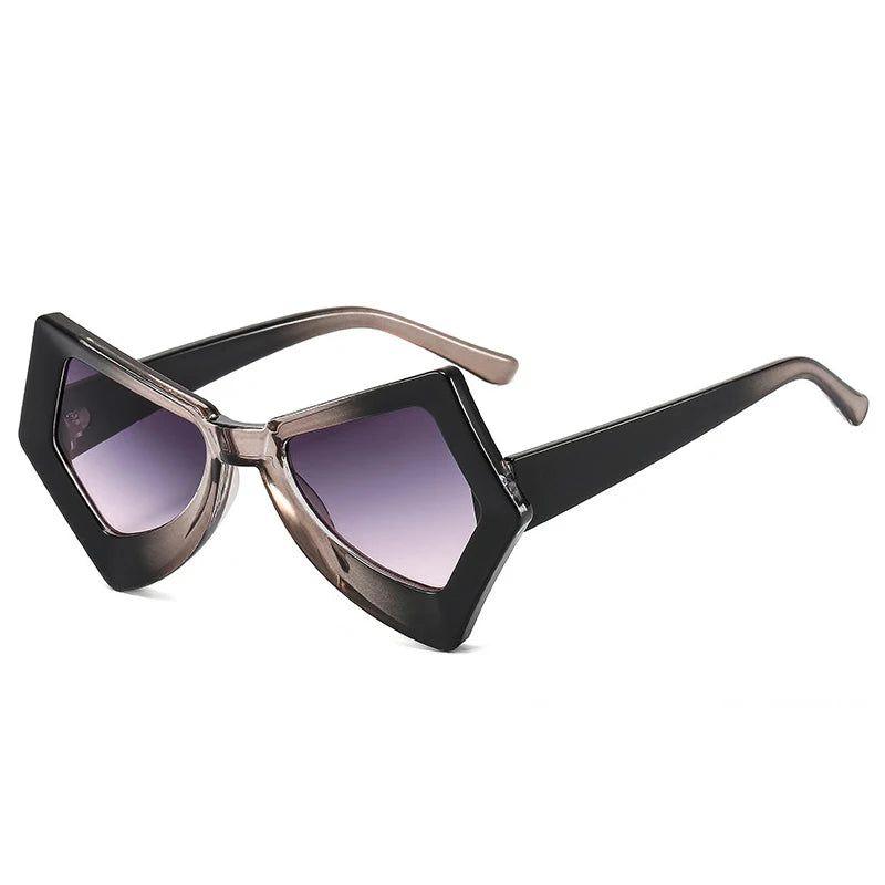 Chic Retro Cat Eye Sunglasses with Double Color Frame and Colorful Gradient UV400 Protection - Lucid Fantasy 