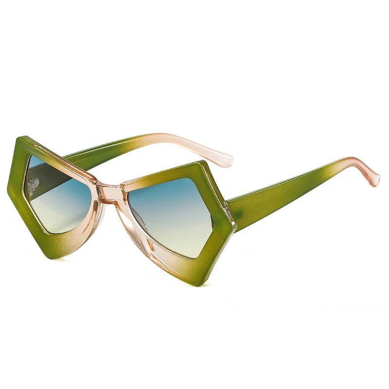 Chic Retro Cat Eye Sunglasses with Double Color Frame and Colorful Gradient UV400 Protection - Lucid Fantasy 