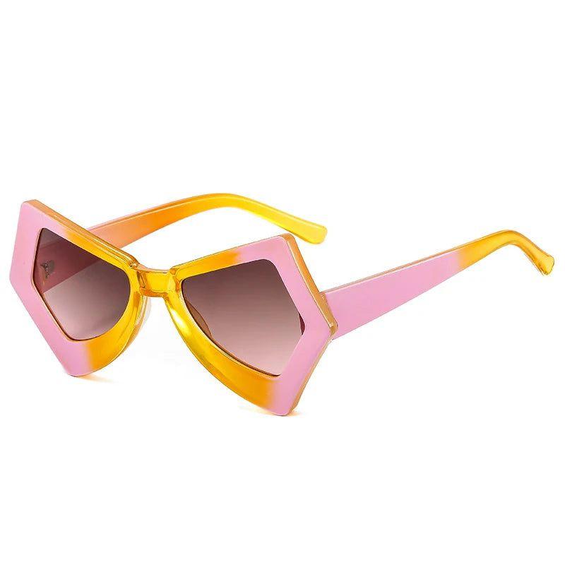 Chic Retro Cat Eye Sunglasses with Double Color Frame and Colorful Gradient UV400 Protection - Lucid Fantasy 