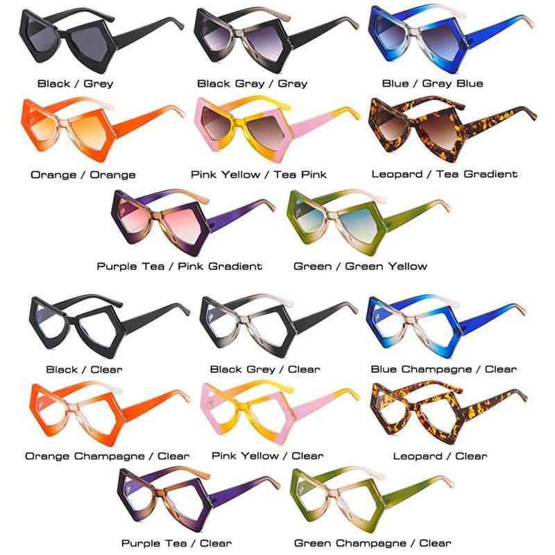 Chic Retro Cat Eye Sunglasses with Double Color Frame and Colorful Gradient UV400 Protection - Lucid Fantasy 