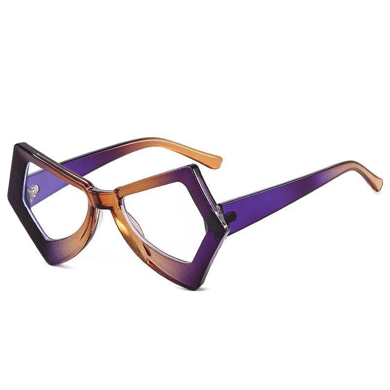 Chic Retro Cat Eye Sunglasses with Double Color Frame and Colorful Gradient UV400 Protection - Lucid Fantasy 