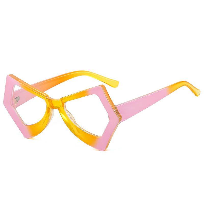 Chic Retro Cat Eye Sunglasses with Double Color Frame and Colorful Gradient UV400 Protection - Lucid Fantasy 