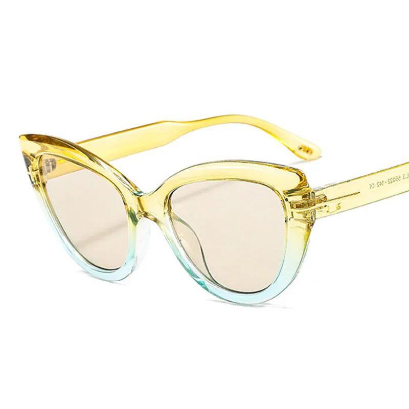 Chic Retro Cat Eye Sunglasses with Gradient Lenses and Blue Light Protection - Lucid Fantasy 