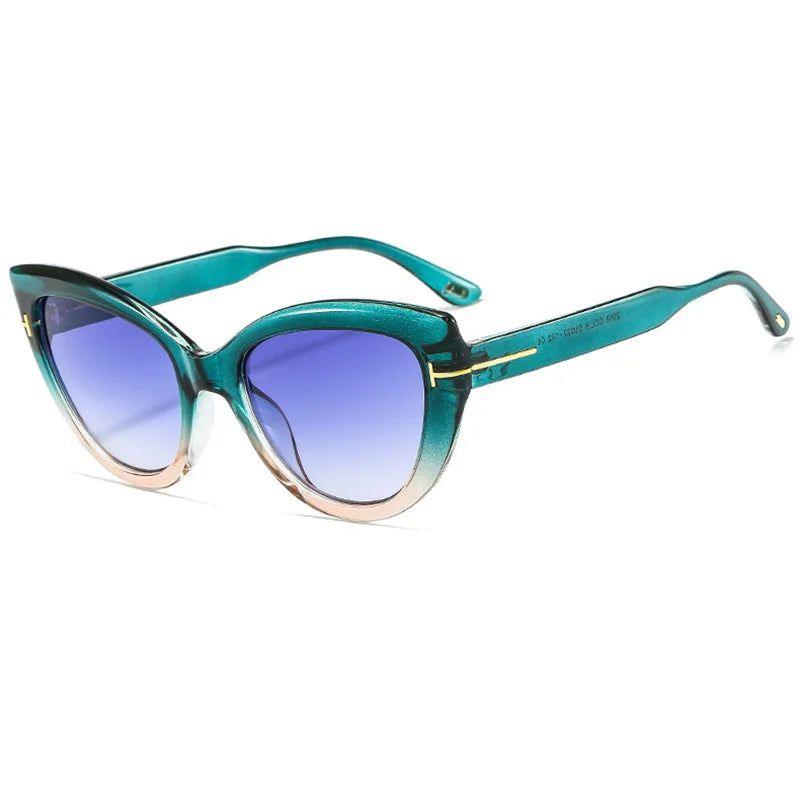 Chic Retro Cat Eye Sunglasses with Gradient Lenses and Blue Light Protection - Lucid Fantasy 