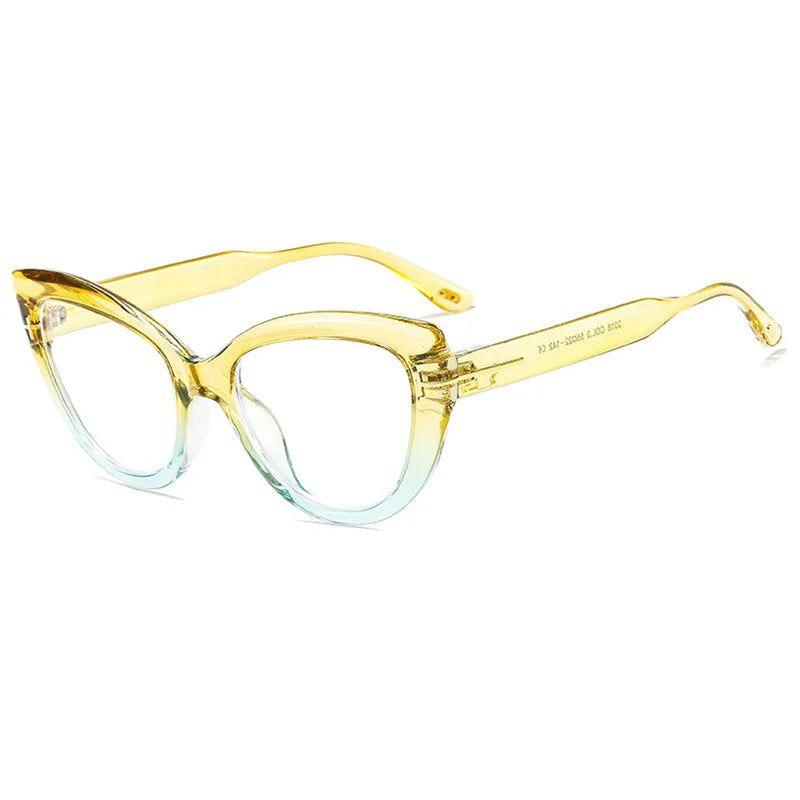 Chic Retro Cat Eye Sunglasses with Gradient Lenses and Blue Light Protection - Lucid Fantasy 