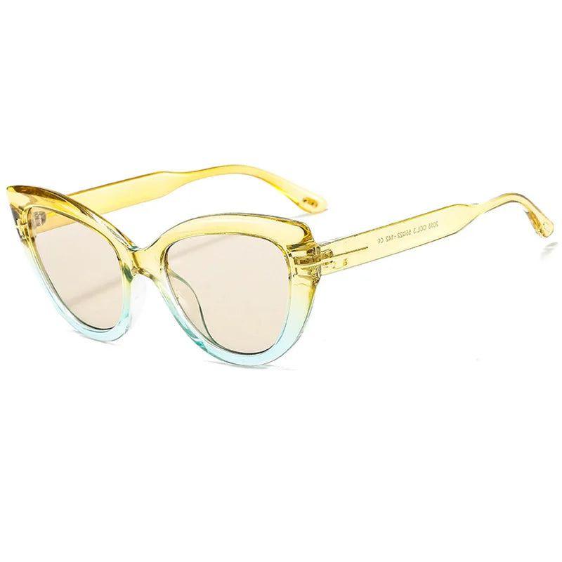 Chic Retro Cat Eye Sunglasses with Gradient Lenses and Blue Light Protection - Lucid Fantasy 