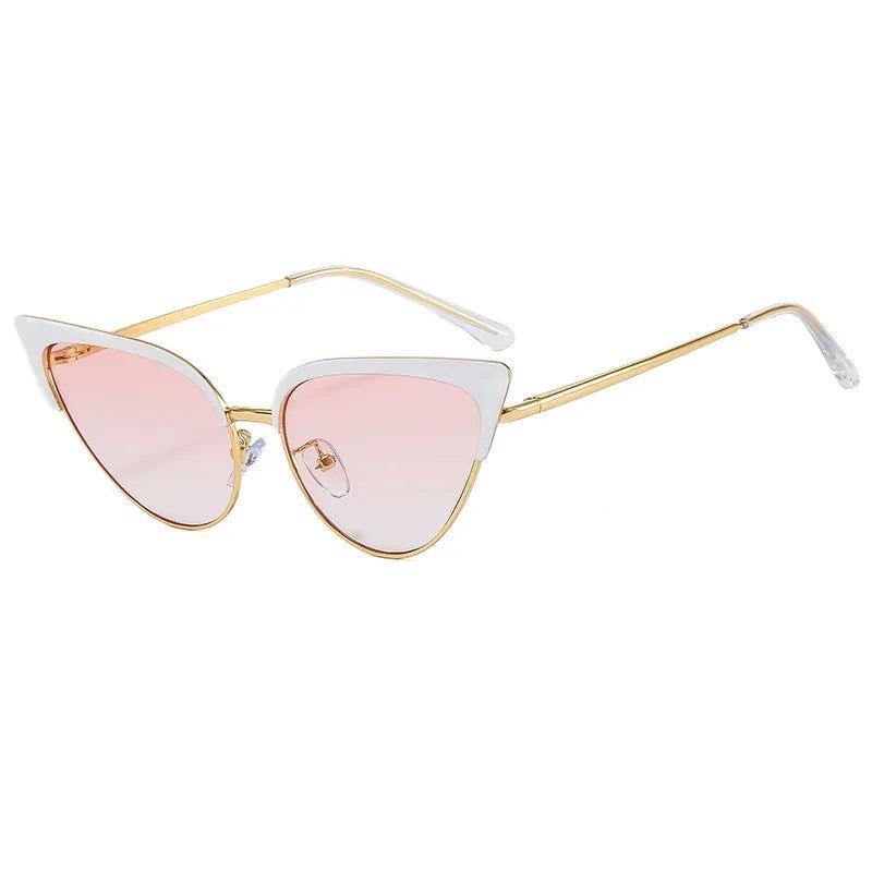 Chic Retro Cat Eye Sunglasses with Pink Leopard Print - Elegant and Bold Fashion Statement - Lucid Fantasy 