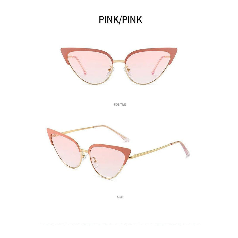 Chic Retro Cat Eye Sunglasses with Pink Leopard Print - Elegant and Bold Fashion Statement - Lucid Fantasy 