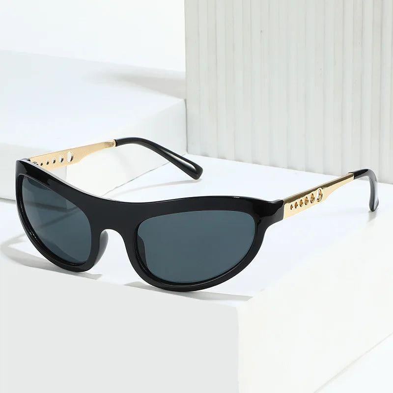 Chic Retro Cat Eye Sunglasses with UV400 Protection and Elegant Metal Accents - Lucid Fantasy 