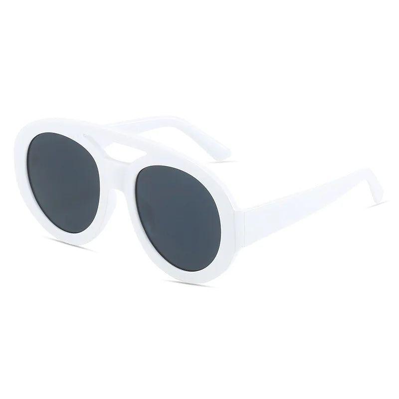 Chic Retro Gradient Oval Goggle Sunglasses with UV400 Protection - Lucid Fantasy 