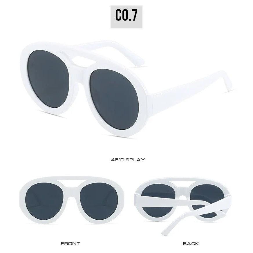 Chic Retro Gradient Oval Goggle Sunglasses with UV400 Protection - Lucid Fantasy 