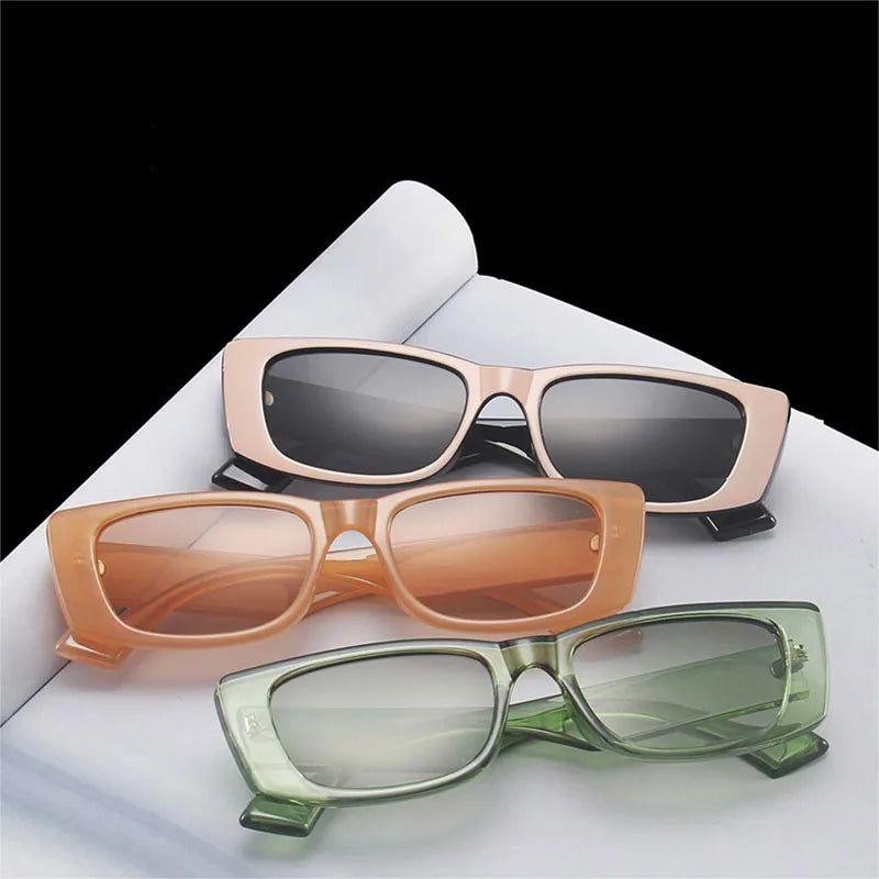 Chic Retro Jelly Frame Rectangle Sunglasses with UV400 Protection - Lucid Fantasy 