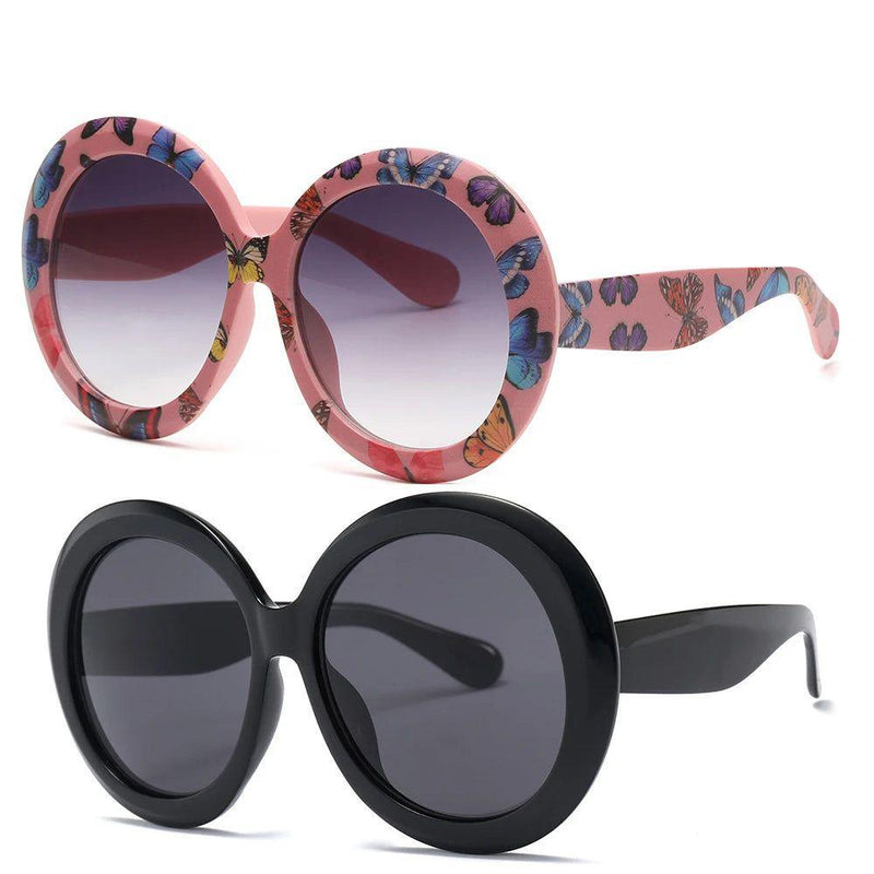 Chic Retro Oversized Round Sunglasses with UV400 Protection for Driving and Daily Wear - Lucid Fantasy 