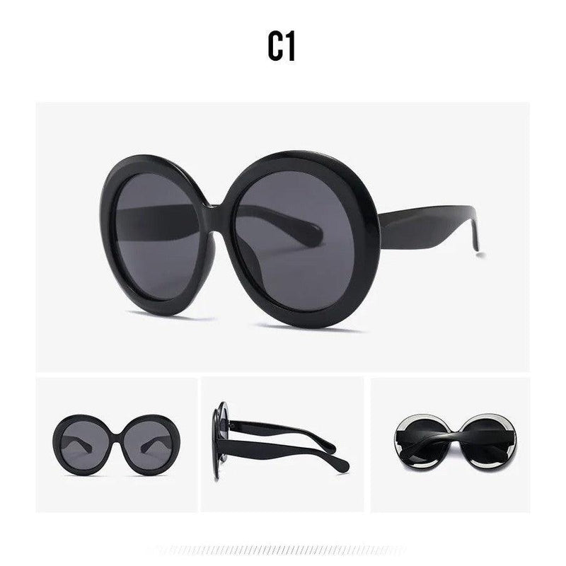 Chic Retro Oversized Round Sunglasses with UV400 Protection for Driving and Daily Wear - Lucid Fantasy 