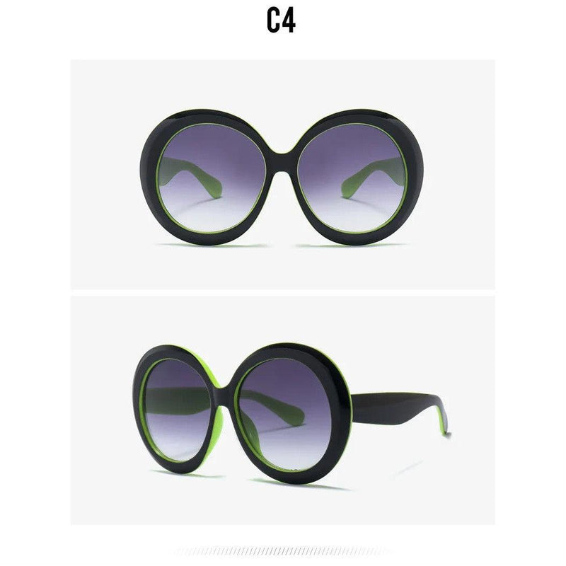 Chic Retro Oversized Round Sunglasses with UV400 Protection for Driving and Daily Wear - Lucid Fantasy 