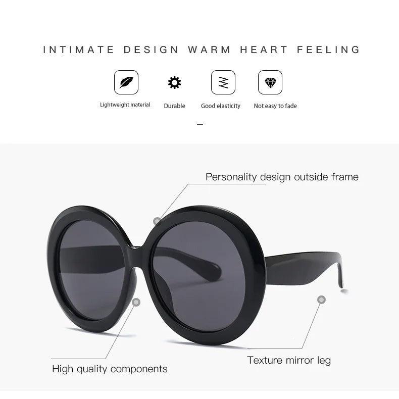 Chic Retro Oversized Round Sunglasses with UV400 Protection for Driving and Daily Wear - Lucid Fantasy 