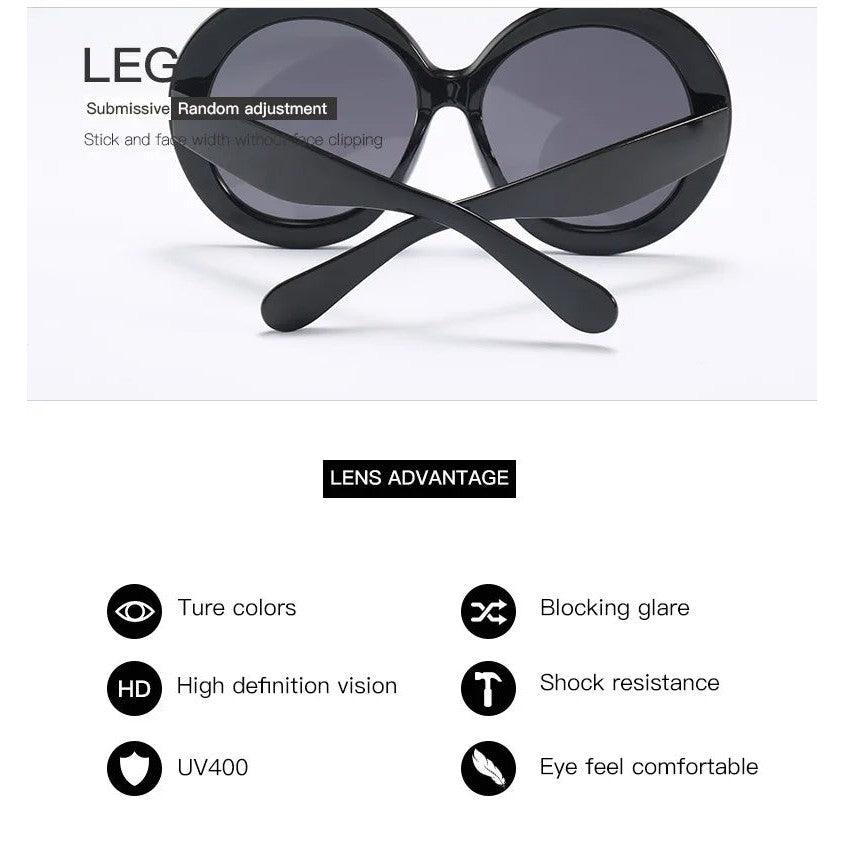 Chic Retro Oversized Round Sunglasses with UV400 Protection for Driving and Daily Wear - Lucid Fantasy 