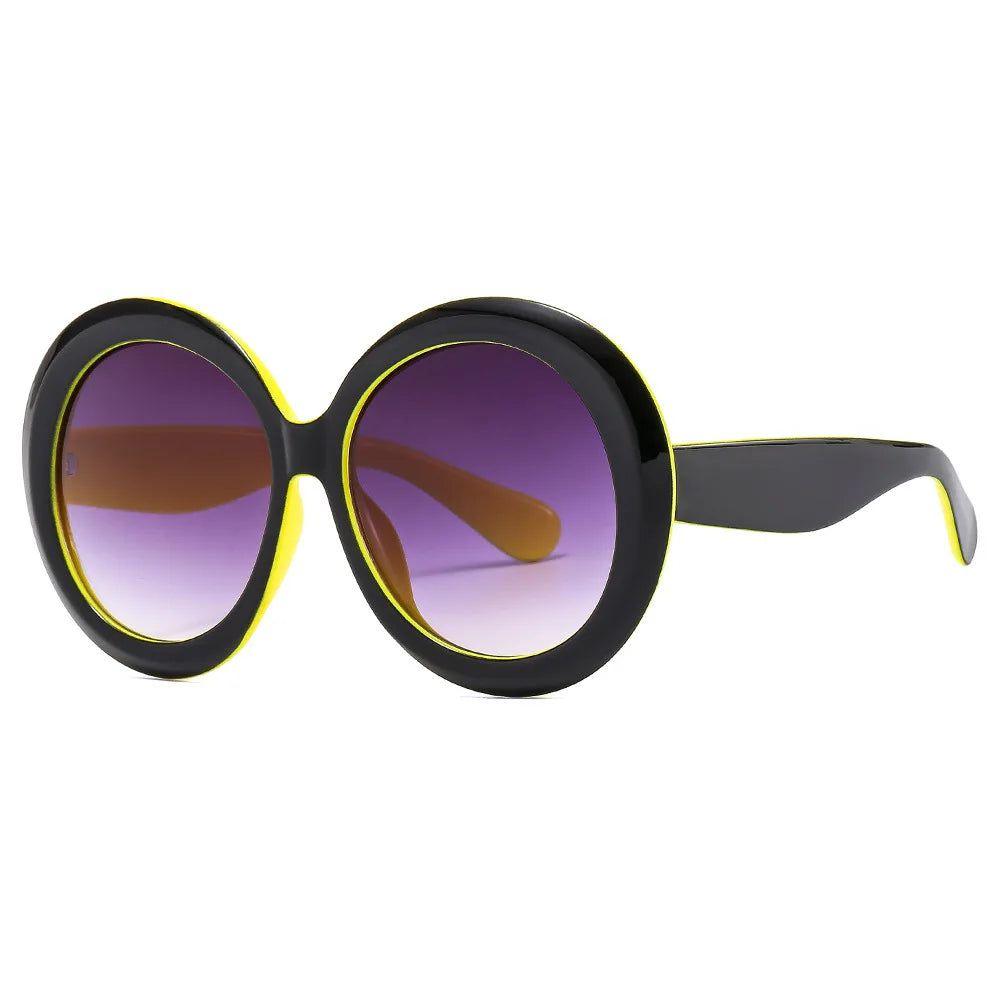 Chic Retro Oversized Round Sunglasses with UV400 Protection for Driving and Daily Wear - Lucid Fantasy 