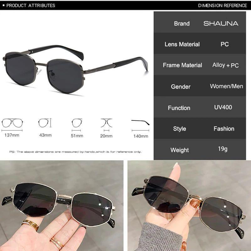 Chic Retro Polygon Square Metal Sunglasses with Gradient UV400 Lenses - Lucid Fantasy 