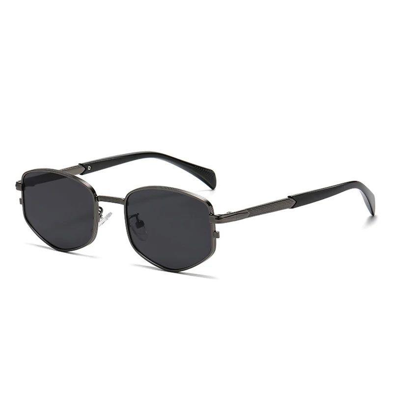 Chic Retro Polygon Square Metal Sunglasses with Gradient UV400 Lenses - Lucid Fantasy 