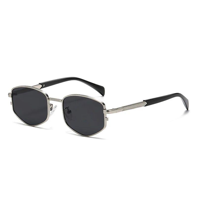 Chic Retro Polygon Square Metal Sunglasses with Gradient UV400 Lenses - Lucid Fantasy 