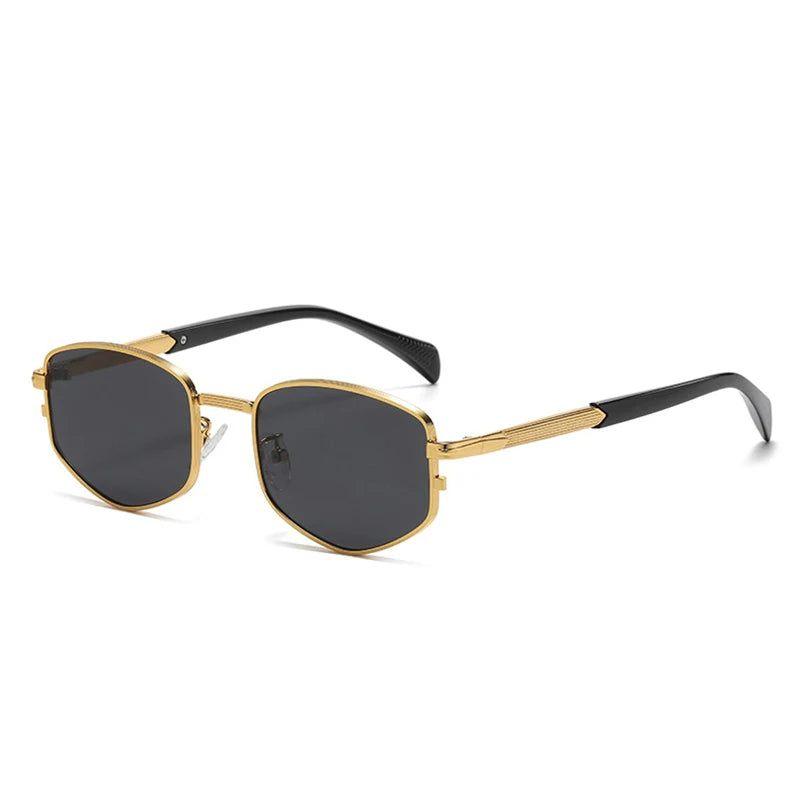 Chic Retro Polygon Square Metal Sunglasses with Gradient UV400 Lenses - Lucid Fantasy 