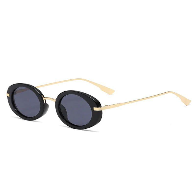 Chic Retro Punk Oval Sunglasses with UV400 Protection - Fashionable Shades for Any Occasion - Lucid Fantasy 