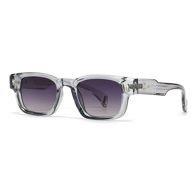 Chic Retro Rivet Rectangle Sunglasses with UV400 Protection - Lucid Fantasy 